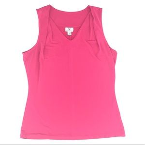 Worthington Hot Pink sleeveless Top blouse Vneck